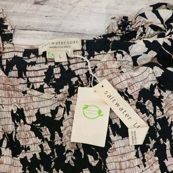 Saltwater LUXE Lane Mini Dress in Black Floral Large - Picture 5 of 7